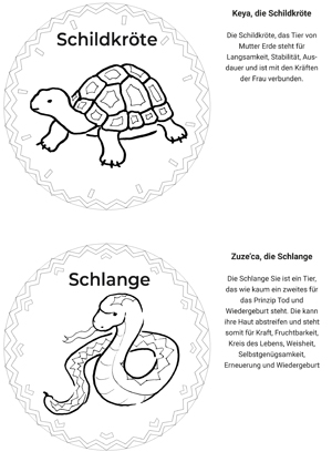 Indianische Krafttiere - Schildkröte und Schlange